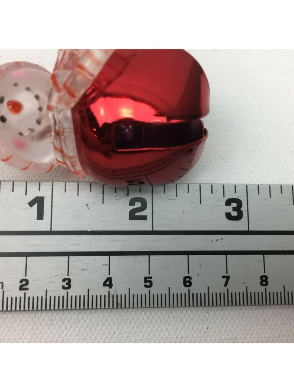 Holiday Bell Jingler Snowman Christmas Ornament Red Jingle Striped Scarf Hat